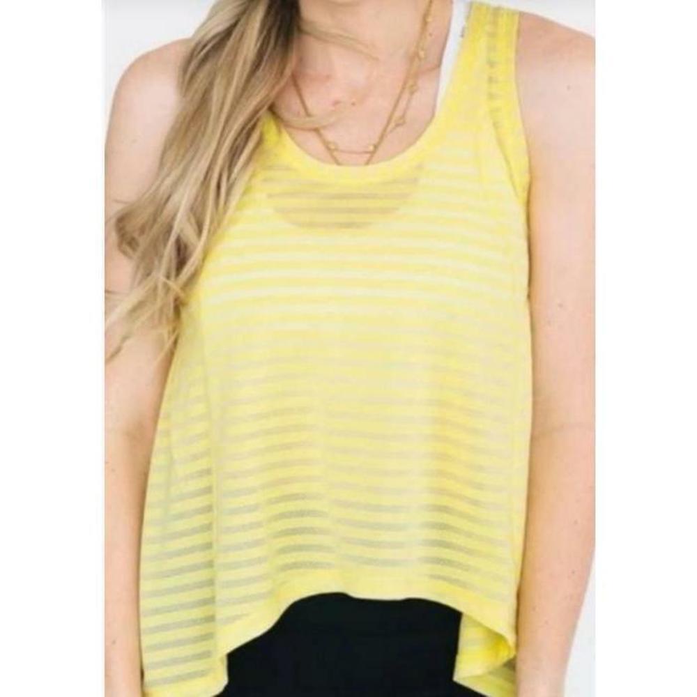 Zyia Active Yellow Nimbus Women's Split Back Workout Tank Top Racerback Shirt S
